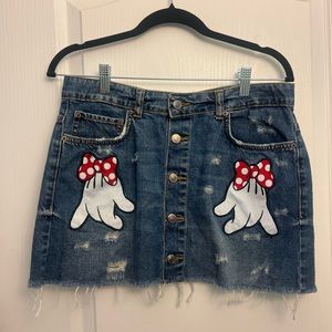 Zara Disney Collection Minnie Denim Skirt
